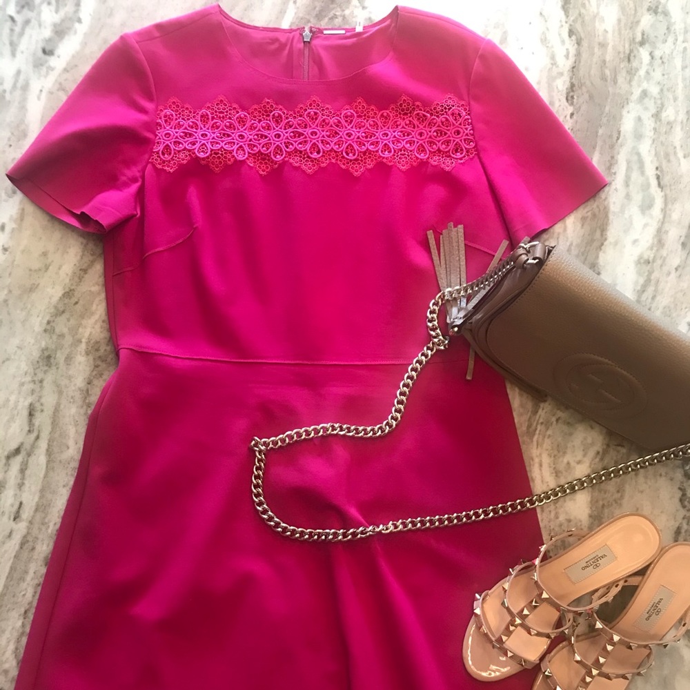 Elie Tahari hot pink dress